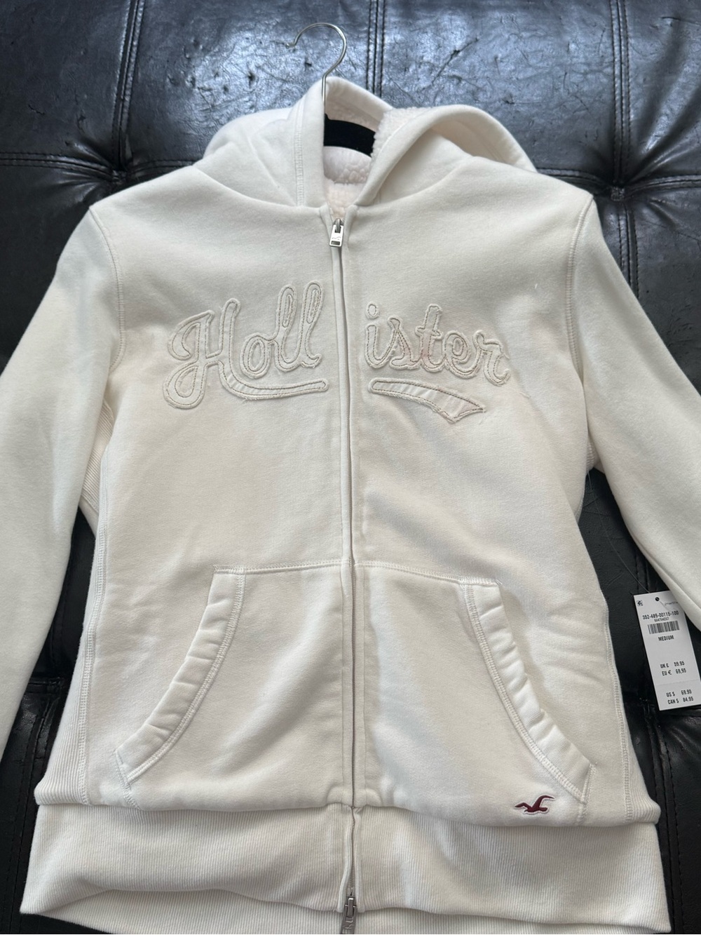 Hollister Holiday Vault Release Sherpa Lined Zip-up Logo Hoodie - Picture 1 of 4